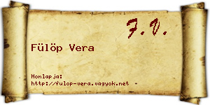 Fülöp Vera névjegykártya
