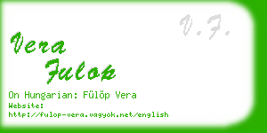 vera fulop business card