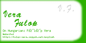 vera fulop business card